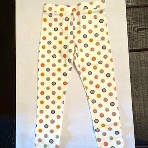 NWT J.Crew Girls' Ivory everyday leggings with Sparkly Glittered Flowers